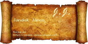 Jandek János névjegykártya