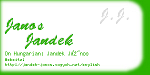 janos jandek business card
